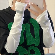 冰絲防曬袖套 女裝加大碼 戶外運動防紫外線 透氣涼感冰袖- 【冰袖反光標PROTECT】白色 均碼