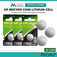 GP ReCyko 3V Lithium Coin Battery CR2032 CR2025 CR2016 CR2450 CR2430 CR1220 Car Key Fob Bateri Kunci