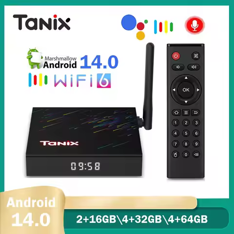 Tanix TX68 Smart TV Box Android14.0 Allwinner H618 TV Box 2.4G&5G Wifi6 4GB 32GB 64GB BT AV1 3D 4K M