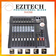 Ezitech N9USB 9 Channel Professional Live Studio Audio Mixer with 48V Phantom Console