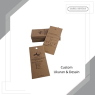 HANGTAG KRAFT COKLAT | HANGTAG FASHION | HANGTAG BAJU | HANGTAG CUSTOM