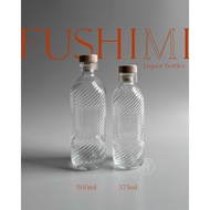 FUSUSHIMI glass bottle - glass bottle liquor thick wooden cork - cork cap