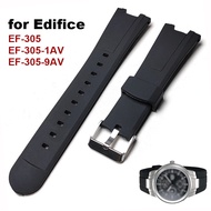 Silicone Watch Strap for Casio Edifice EF-305 EF-305-1AV EF-305-9AV Replacement Watch Band Soft Rubb