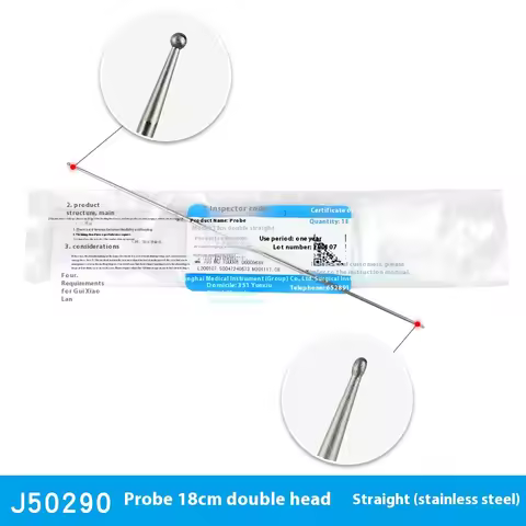 Stainless steel medical anal fistula probe hemorrhoid leak detection needle probe silver double ball