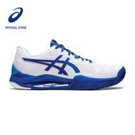 ASICS Men GEL-RESOLUTION 8 Tennis Shoes in White/Tuna Blue