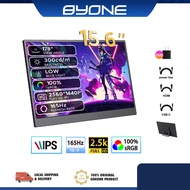 15.6"Portable Monitor 2.5K 2560*1440P 165Hz HD IPS Screen 100%sRGB USB-C HDMI Laptop External Monito