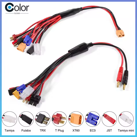 Rc Charger Adapter Connector 8 In 1 Charger 4.0mm Banana Xt60 Trx Tamiya Lipo For Rc Car Drone Imax 