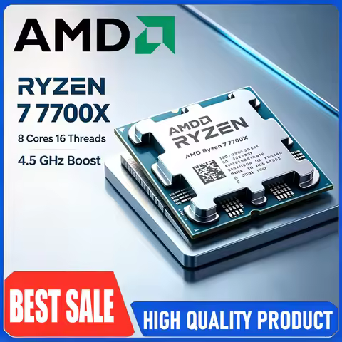 AMD Ryzen 7 7700X 4.5GHz 8 Core 16 Thread 5nm L3=32M 100-000000591 Socket AM5 CPU but without Cooler