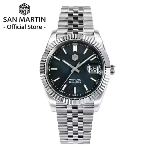 San Martin Men Dress Watch 40mm Classic Luxury PT5000 Automatic Mechanical Fashion Business Wristwat
