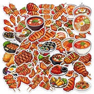 50PCS Yummy Japanese BBQ Realistic Food Stickers Waterproof Decals Laptop Pencil Case Hand Account S