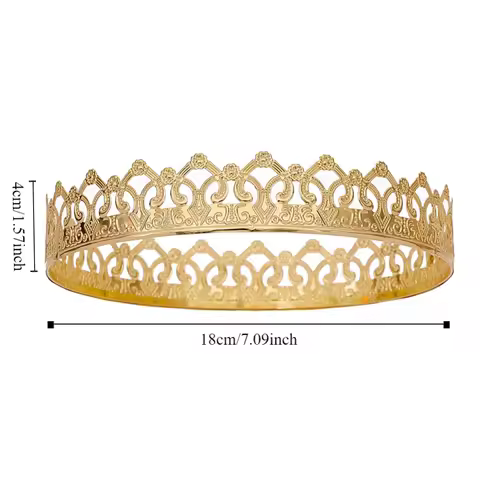 Retro Bar Mitzvah King Crown Hair Hoop Western Prince Crowns Headband Hair Accessories Round Tiaras 