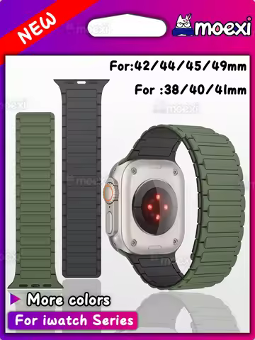 Magnetic Sports Band for Apple Watch Ultra 2 49mm HK9 Pro Max DT8 S9 45 44 42 38 40 41mm Silicone St