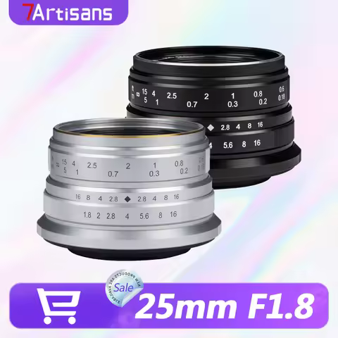 7artisans APS-C 25mm F1.8 Large Aperture Prime Camera Lens for Humanities Photography with Sony E A7