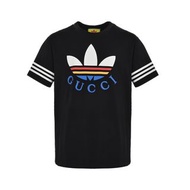 義大利奢侈時裝品牌Gucci X adidas聯名大logo印花短袖T恤 代購非預購