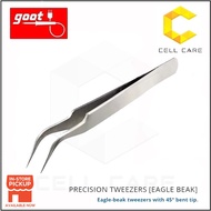 Goot Tweezers Stainless Steel Non-Magnetic Precision Tweezer GT-15 with Very-Fine Point Bent Tips Mo