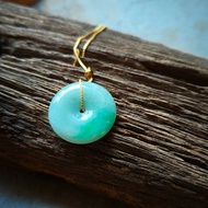 天然緬甸翡翠吊墜 18k金扣頭 072115 生日禮物 情人禮物