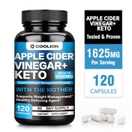 COOLKIN Apple Cider Vinegar + Ketones with BHB Salts 1500 mg, Fat Burner for Women & Men, Appetite S
