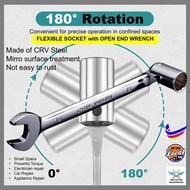 mm INVICTUS Flexible Combination Socket Wrench Swivel-Socket Combination Wrench 8mm-19mm