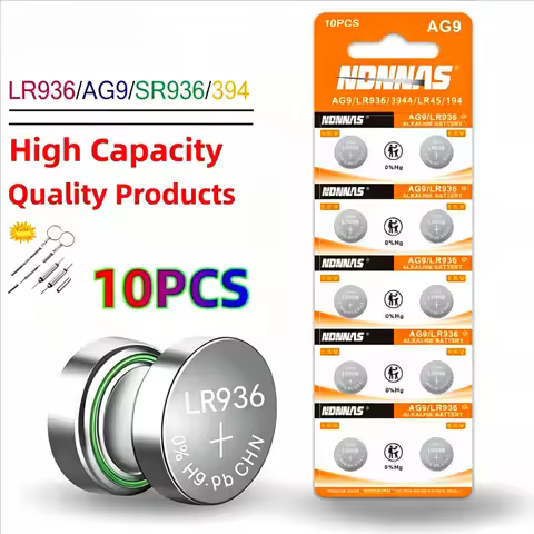 10PCS-100PCS 1.55V AG9 LR936 394 SR936SW LR45 Button Batteries G9A 194 394A SR936 L936F Cell Coin Wa