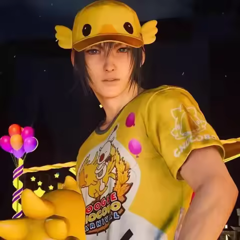 Halloween Cosplay Accessory Final Fantasy XV FF15 Noctis Lucis Caelum T-shirt Hat Set Moogle Chocobo