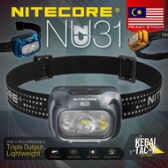 NITECORE NU31 - 550 LUMEN Triple Output Lightweight USB-C Rechargeable Headlamp -ORIGINAL-