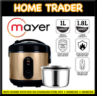 MAYER ✦ RICE COOKER ✦ SUS 304 STAINLESS STEEL POT ✦ 1L ✦ 1.8L CAPACITY ✦ MMRCS10 ✦ MMRCS18