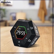 MUNDAN Pomodoro Timer, Hexagonal Custom Countdown Electronic Timer Cube, 3/5/15/30/45/60 Minute 3 Vo