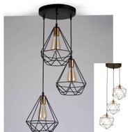 ✓(Set Of 3)(Round Base)Pendant lamp Diamond ceiling light 992/3A
