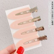 日式無痕髮夾 無痕美妝夾 韓系 瀏海夾 護髮夾 髮夾 無痕夾 瀏海 單嘴夾 髮飾 造型夾 新秘 美髮 奶油膠無痕夾發夾材料 無痕劉海發夾化妝夾洗臉夾頭飾卡通diy發飾 粉色（4個一套） 髮夾Hair