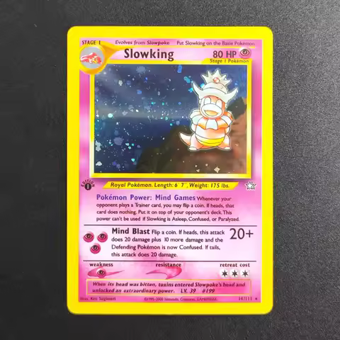 DIY Proxy Pokemon TCG Card 1999 EN Slowking 14 Super Rare Collectibles Card Single Classic Game Anim