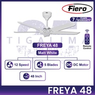 FIERO FREYA 48 Inch 5 Blades 12 Speed Forward + Reverse Remote Control DC Motor Ceiling Fan Kipas Si