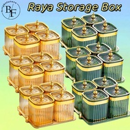 Light Luxury Raya Storage Box Fruit Snack Storage Divided Serving Tray Dried Fruit Plate Candy Tray Appetizer Serving Tray With Cover For Home Dining Room Balang Kuih Raya