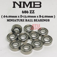 NMB 686 ZZ DDL11360 ZZ ( 6 x 13 x 5 ) 100% ORIGINAL Miniature Deep Groove Ball Bearing 686ZZ ( 6 x 1