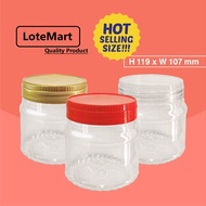 [ReadyStock] H119 x W107mm PET Jar Bottle Plastic Container Biscuit Jar Biskut Container Biskut Jar 