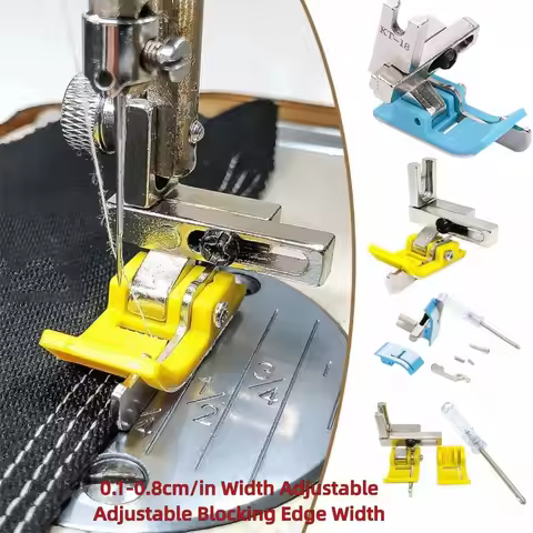 0.1-0.8cm Width Adjustable Sewing Machine Presser Foot Plastic With Plastic Presser Foot Base Press