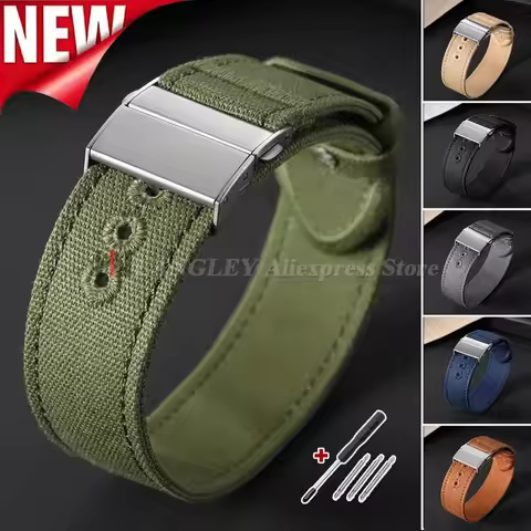 Canvas Nylon Watch Strap 20mm 22mm for Omege for Seiko Diving Bracelet One Piece Sailcloth Breathabl