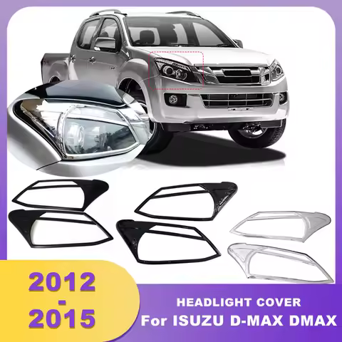 ABS Chrome Headlight Cover Headlamp Covers For Isuzu d-max Accessories For ISUZU D-MAX DMAX 2012 201