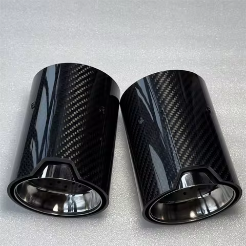 M Logo Glossy Silver M2 M3 M4 M5 Performance Carbon Exhaust Tips For BMW F87 F80 F82 F83 F90 Tail En
