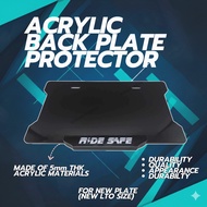 RIDE SAFE Back Cover/Protector for Motorcycle Plate Number Acrylic v2.0 (New Standard Size ) Plate M