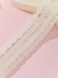 Paquete de 20 piezas de cuentas redondas de vidrio blanco y bambú para hacer joyas DIY para pulsera, collar y cadena de teléfono