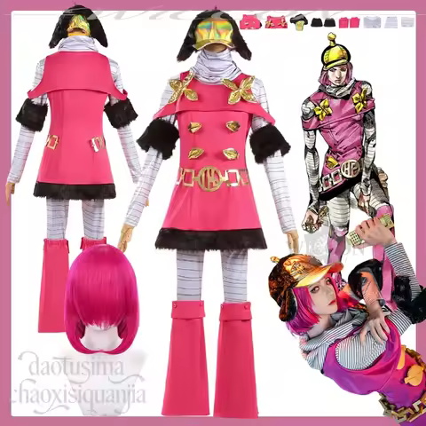 Hot Pants Cosplay Joooo SBRR Anime Costume Hot Pink Uniform Pinafore Dress Hat Gyaru Y2K Jirai Kei G