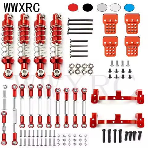 Metal Steering Link Rod Pull Rod Mount Seat Shock Absorber Set for 1/12 MN D90 D91 MN40 MN45 MN99 MN