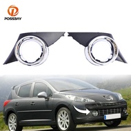 【Upgrade Your Style】 Car Front Bumper Lower Fog Cover Chrome Fog Lamp Bezel Grille Exterior Parts For Peugeot 207 Sport 2006 2007 2008 2009