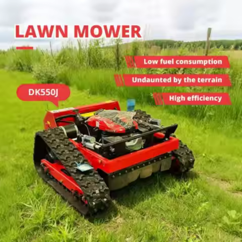 Customized Remote-controlled Lawn Mower，Farm Garden Automatic Crawler Track Lawn Mower Robot, Househ