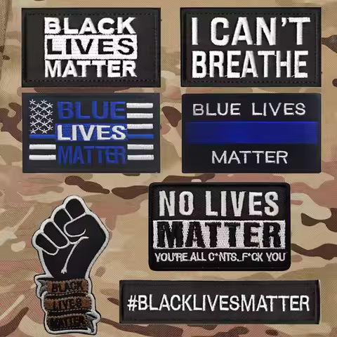 Blue Lives Matter Embroidery Patch Armband Badge Black Lives Matter Military Decorative Sewing Appli