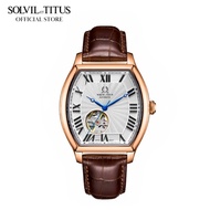 Solvil et Titus Barrique 3 Hands Mechanical Brown Leather Men Watch W06-03268-002