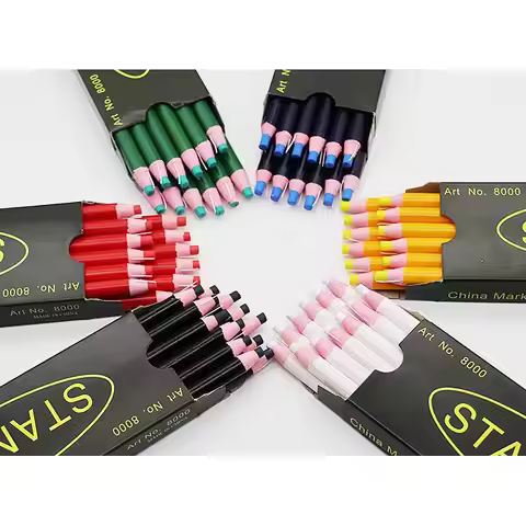 12pcs Colorful Sewing Tailor's Chalk Pencils Cut-free Chalk Fabric Marker Pen for Patchwork DIY Clot