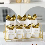 ISLAN 7-in-1 Luxury Ceramic Spice Set Sultan Ceramic Spice Container Luxury Ceramic Spice Container/