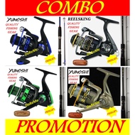COMBO FISHING ROD SET BERKUALITI. PROMOSI SPINNING ROD DAN REEL. COMBO PROMOTION GOOD QUALITY