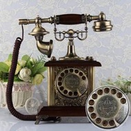 【yes99buy】古制工藝-歐式電話機實木 旋轉盤復古電話機十天預購+現貨